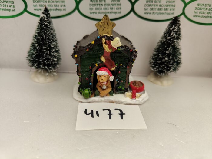 Foto 4177 Lemax Decorated Light Doghouse - Afbeelding 1