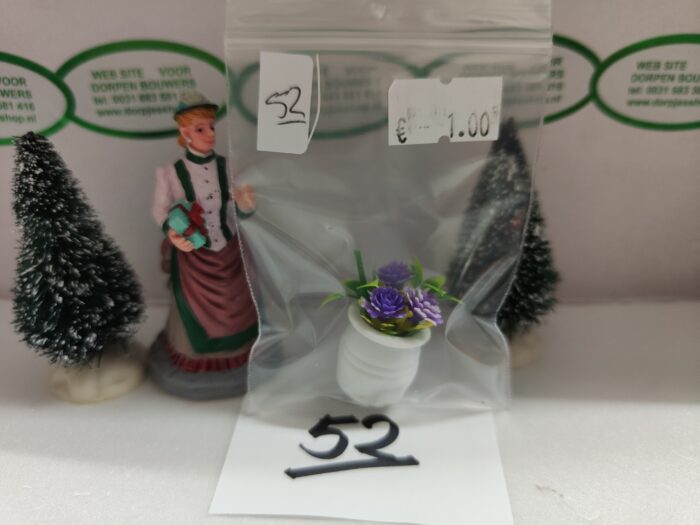 Foto 52 Bloempotje met paarse bloemetjes - Afbeelding 3