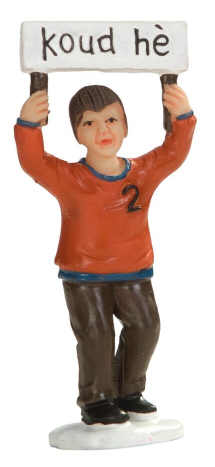 Supporter met banner koud he