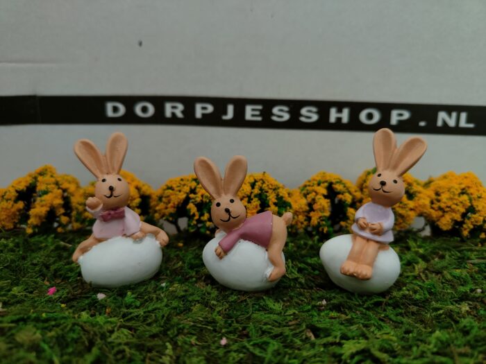 Konijnen op ei set van 3 - Afbeelding 4