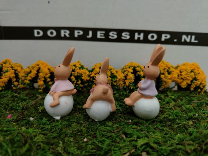 Konijnen op ei set van 3 - Afbeelding 2