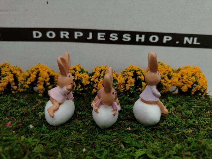 Konijnen op ei set van 3 - Afbeelding 3