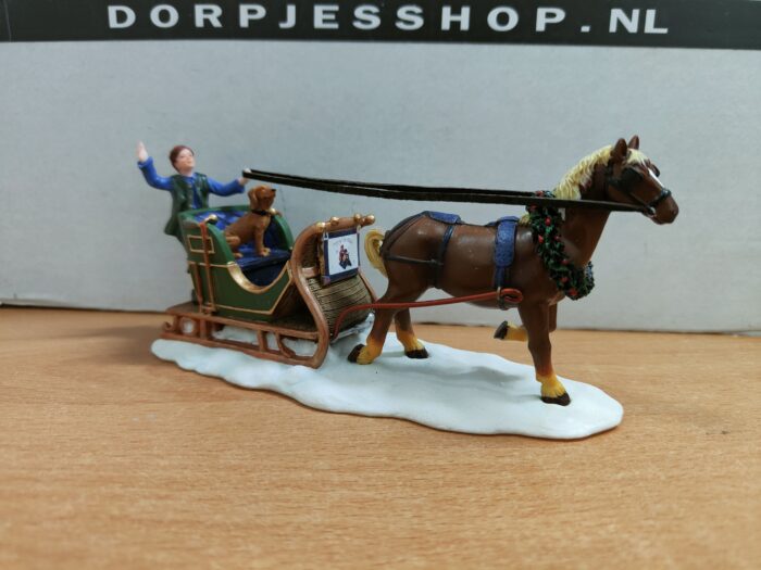 Man and dog on sled - Afbeelding 2