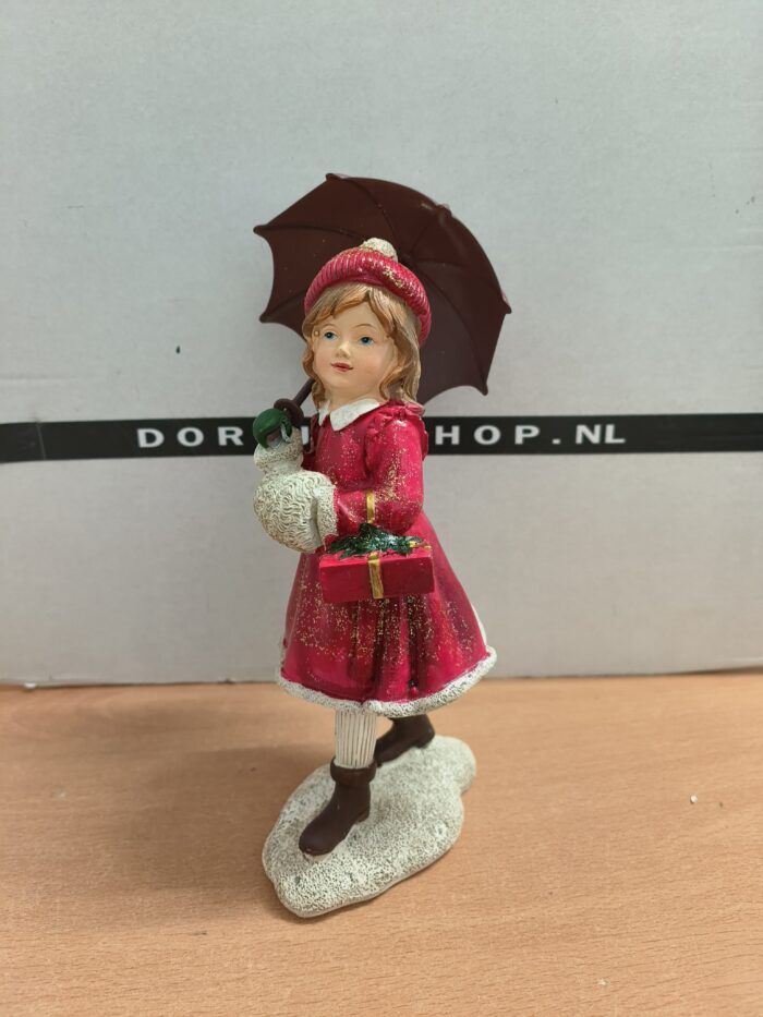 Meisje paraplu rood - Afbeelding 4
