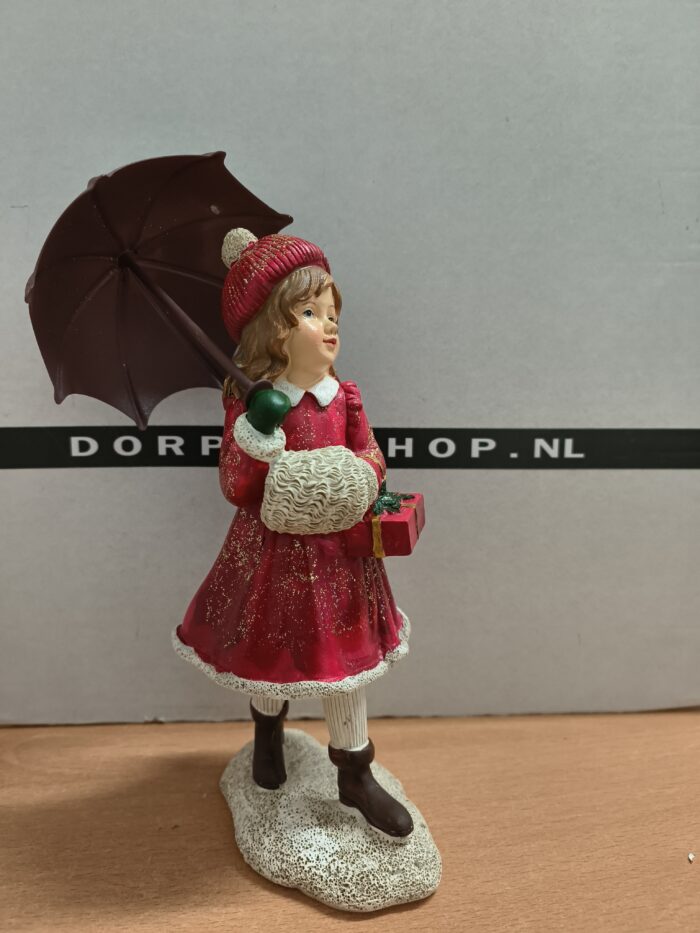 Meisje paraplu rood - Afbeelding 2