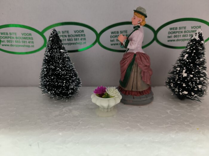 Foto 73 Bloempotje Wit/rose - Afbeelding 2