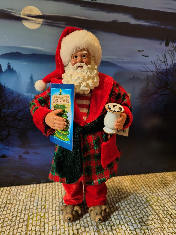 6: Kerstman in ochtendjas met boek - Afbeelding 1