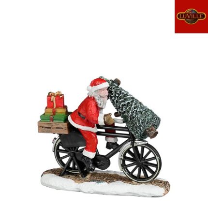 Santa on bicycle