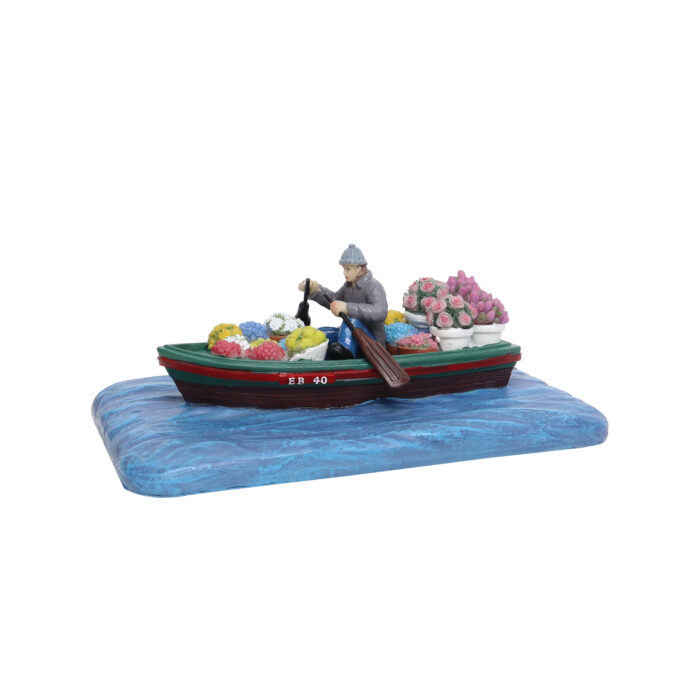 Man in Boat with Flowers - Afbeelding 1