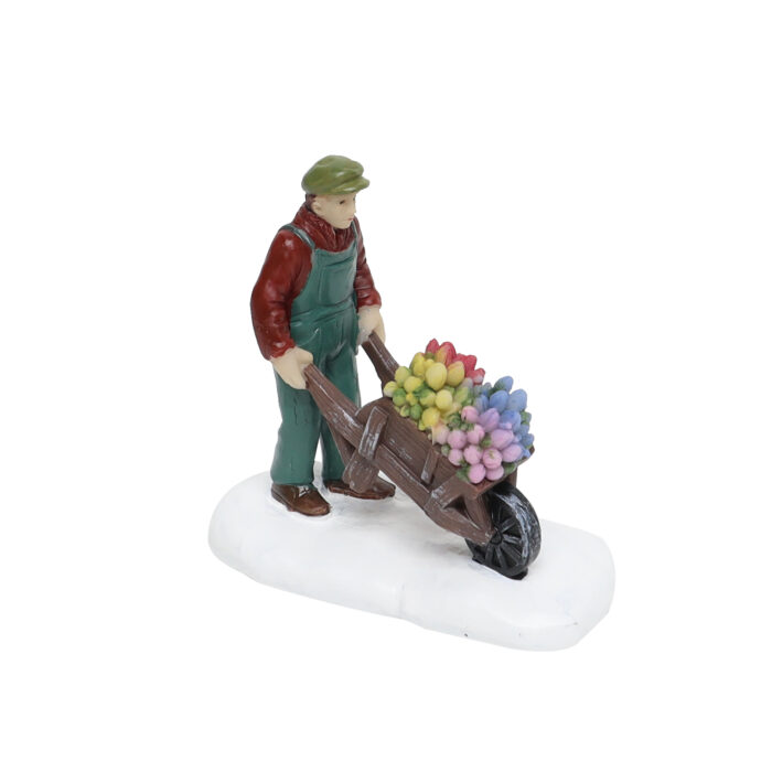 Man with Tulips in Wheelbarrow - Afbeelding 1