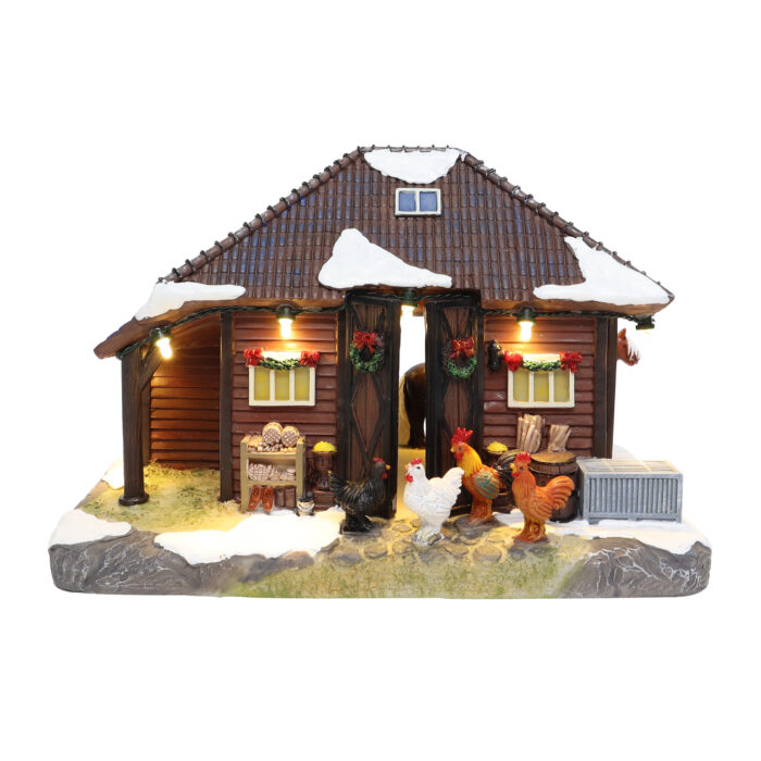 Pony Stable with Ponies and Chickens - Afbeelding 1