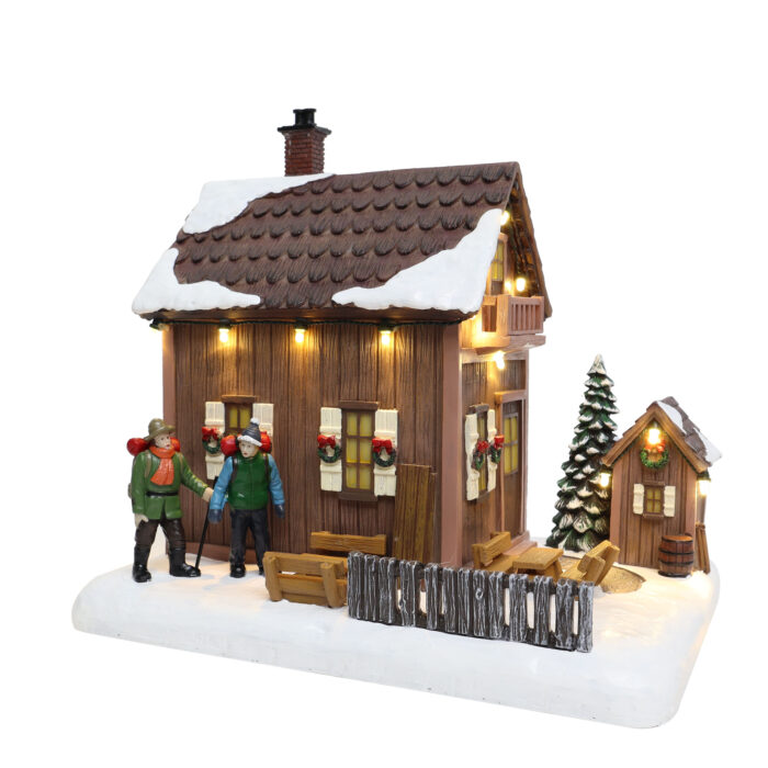 411332 Wooden Chalet with Hikers - Afbeelding 1