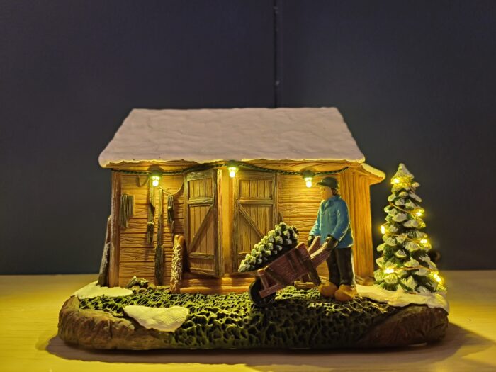 Old Wooden Shed with Farmer - Afbeelding 2