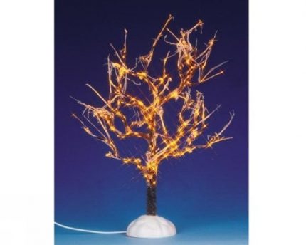 Lighted ice glazed tree clear