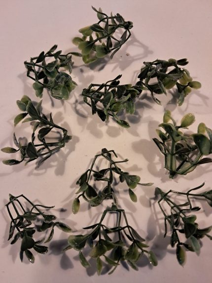 Struikjes halfhart/halfblad met glitter(10)