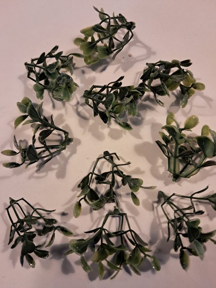 Struikjes halfhart/halfblad met glitter(10) - Afbeelding 1