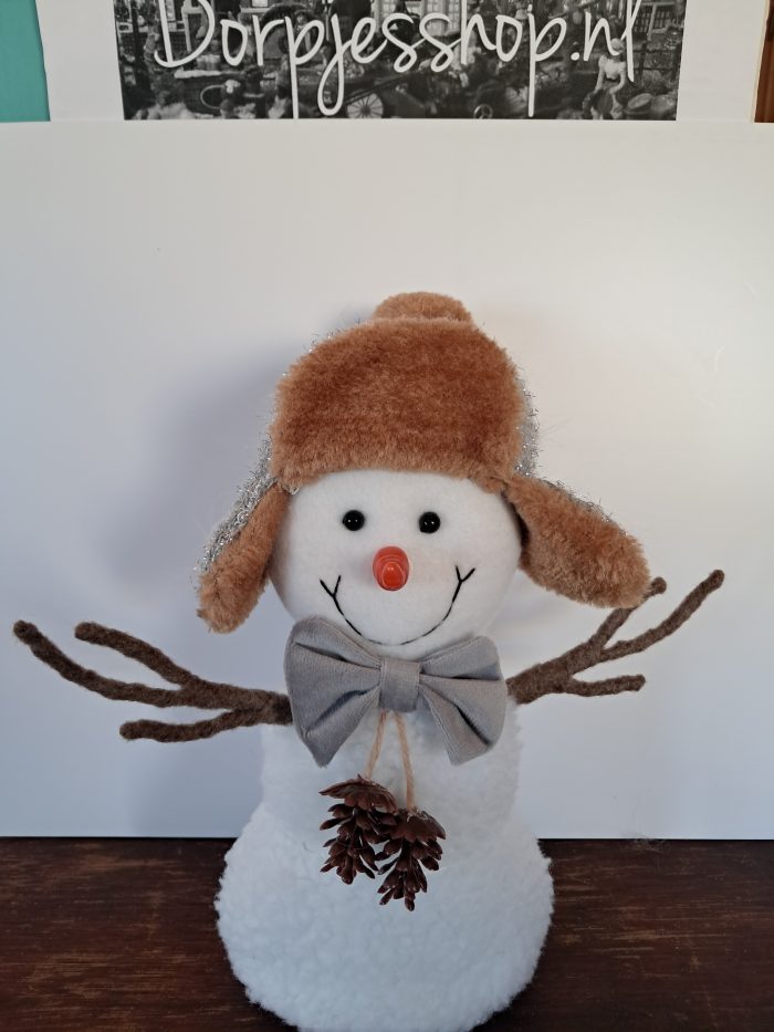 strik1 Snowman met strik - Afbeelding 1