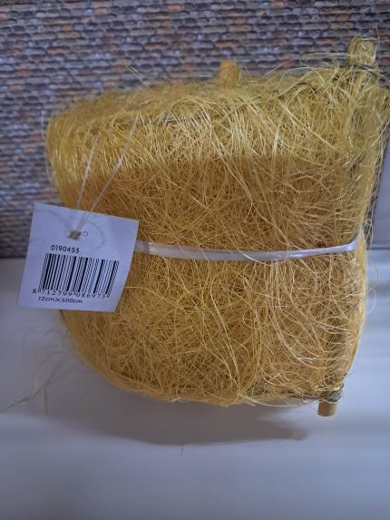 Sisal geel met ijzerdraad op rol