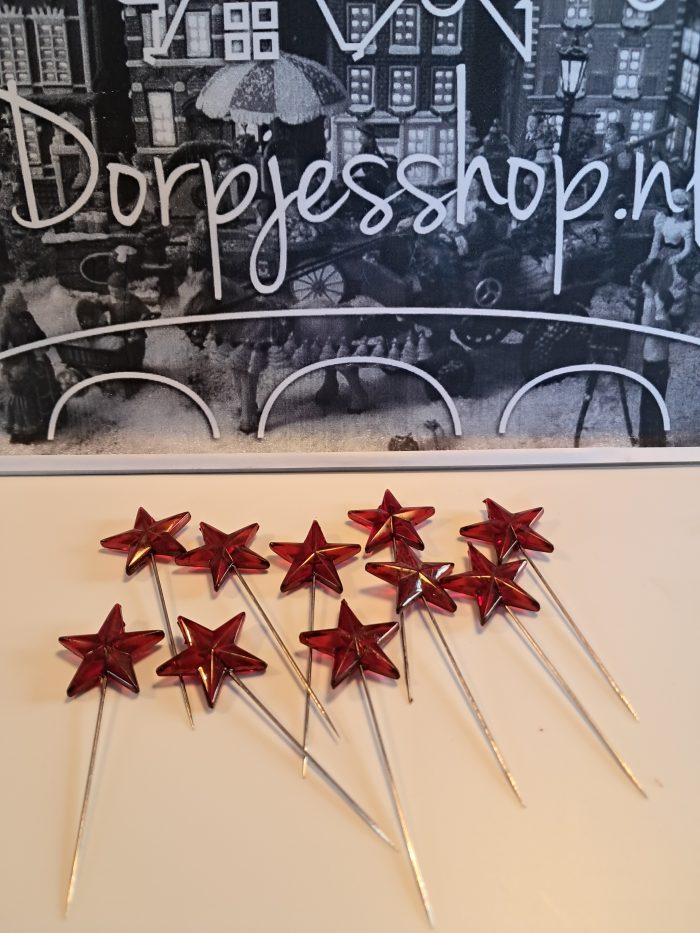 Rode sterren in zakje 10st - Afbeelding 1