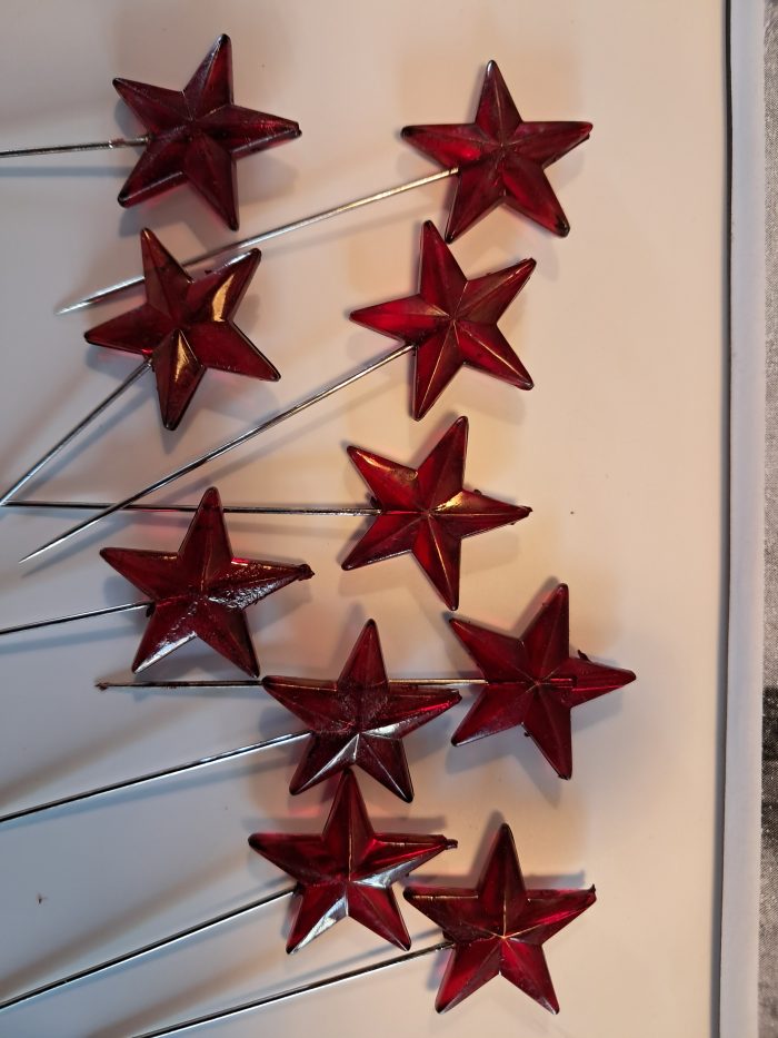 Rode sterren in zakje 10st - Afbeelding 2