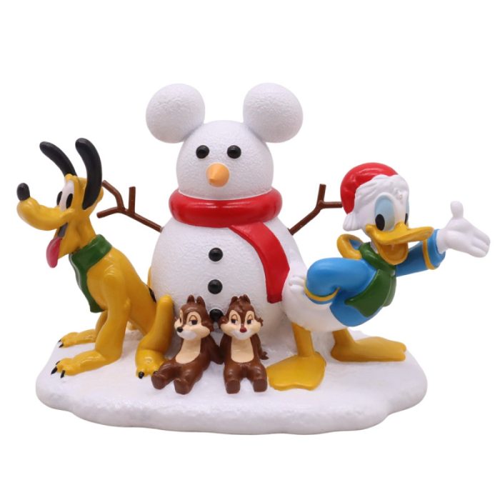 DN26397 Scenery snowman donald & pluto & chip n dale - Afbeelding 1