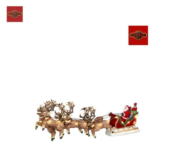 Santa with his elves in a sleigh. - Afbeelding 1