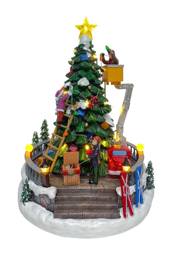 boom Animated children decorate christman tree - Afbeelding 1