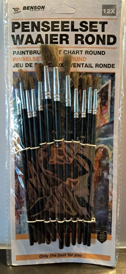 Penseelset 12dlg,Waaier Rond.