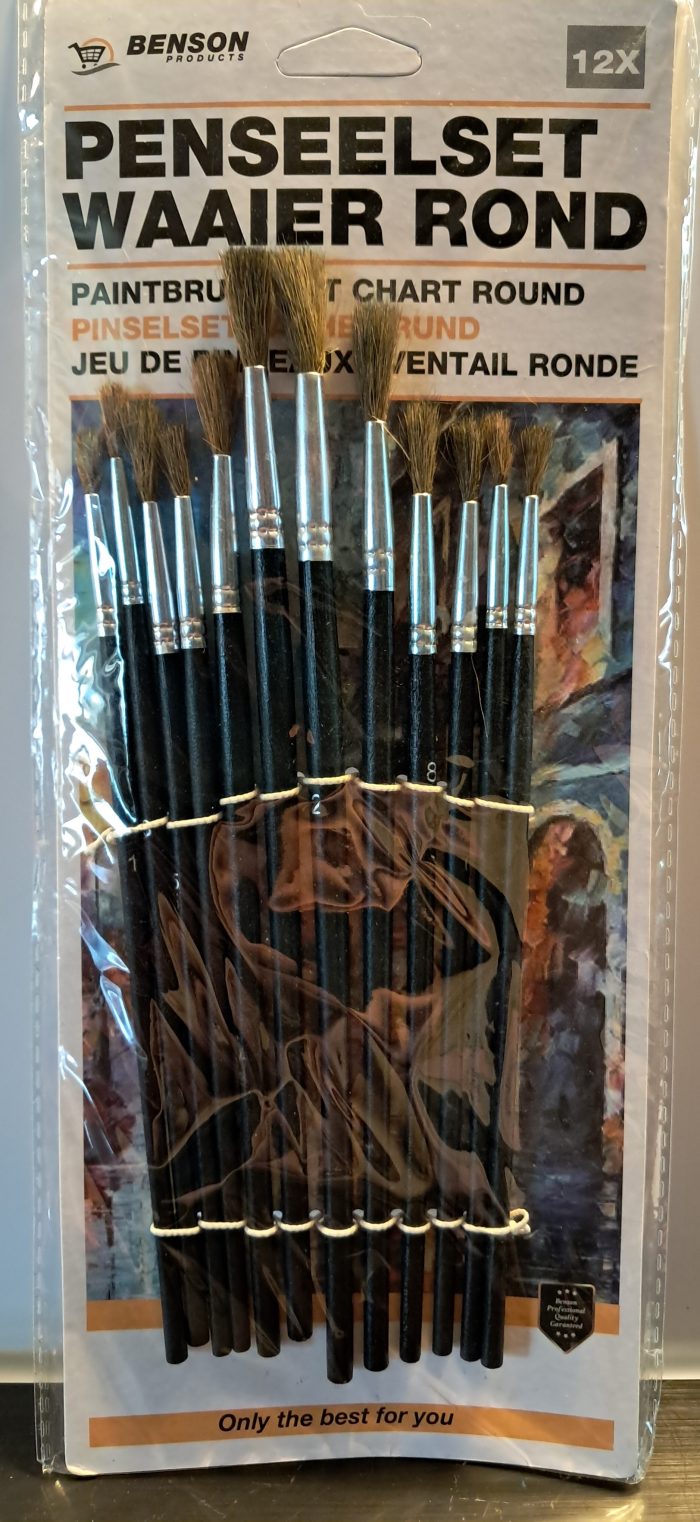 Penseelset 12dlg,Waaier Rond. - Afbeelding 1