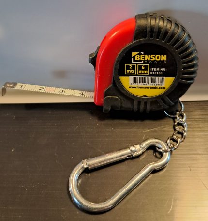 Rolbandmaat Rubber Met Karabijnhaak.