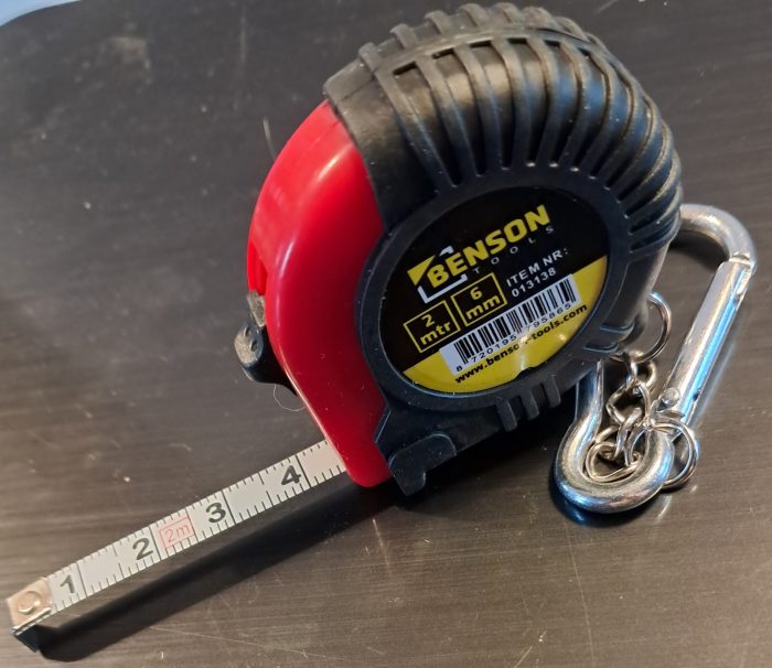 Rolbandmaat Rubber Met Karabijnhaak. - Afbeelding 2