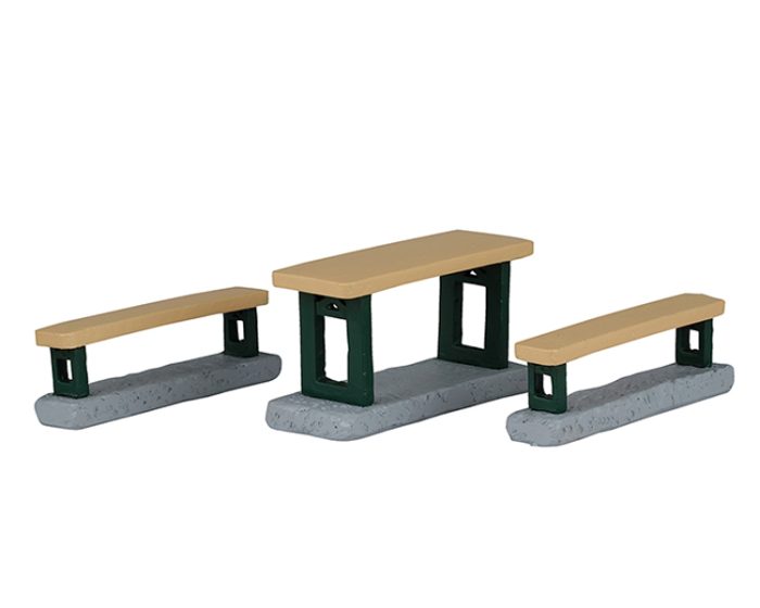 Picnic Benches,Set Of 3. - Afbeelding 1