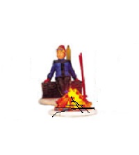 Skiers' Camp Fire,Alleen Man Op Stam Blauwe Jas!