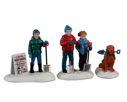 Neighborhood Snow Shovelers,Set Of 3.