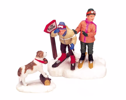 Lemax St. Bernard & A Brother's Mischief,set of 2.*