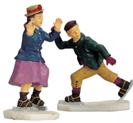 Lemax Ice Skating Follies,1 jongen en 1 meisje!*