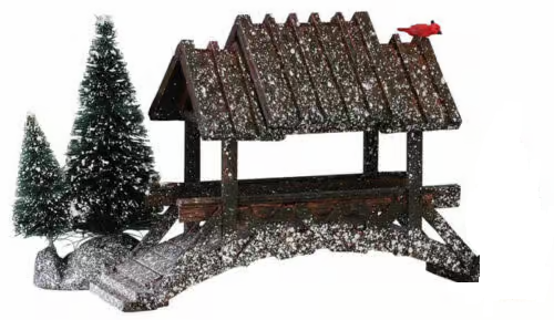 14618a Lemax Wooden bridge with trees.* - Afbeelding 1