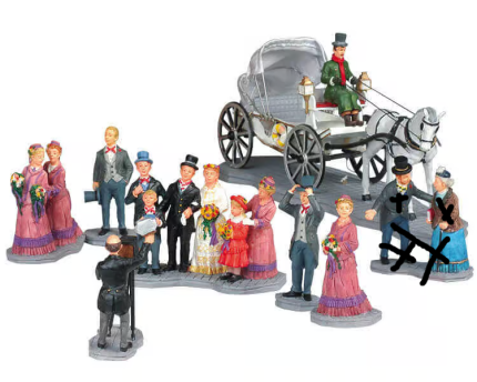 Lemax Wedding Party,set of 7,zonder man met oma!*